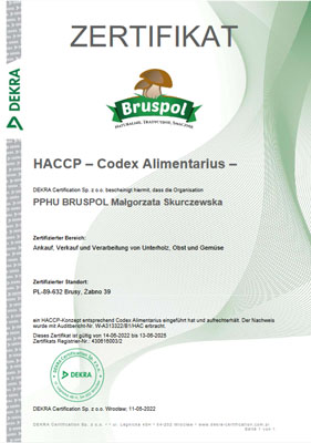 Certyfikat HACCP Bruspol 