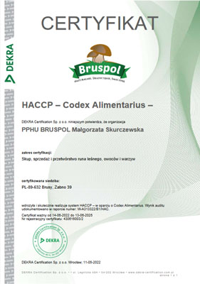 Certyfikat HACCP Bruspol 